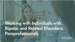 Working with Individuals with Bipolar and Related Disorders: Paraprofessionals