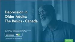 Depression in Older Adults: The Basics - Canada