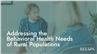 Addressing the Behavioral Health Needs of Rural Populations