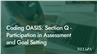 Coding OASIS: Section Q - Participation in Assessment and Goal Setting